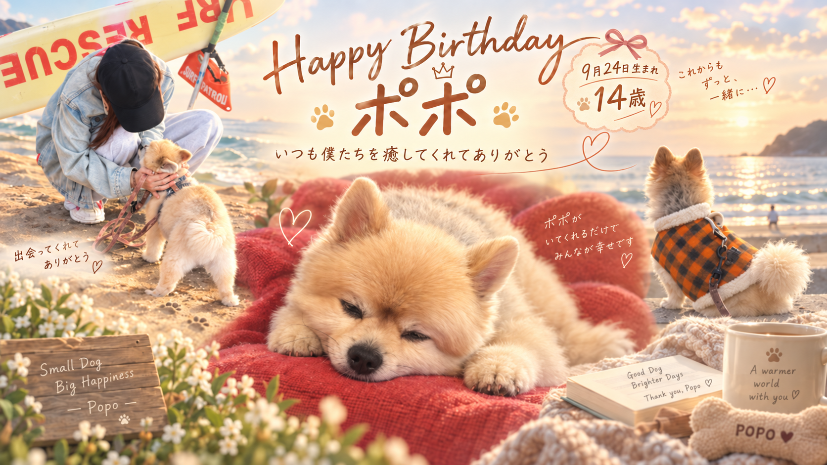 14歳の誕生日を迎えたポポ君